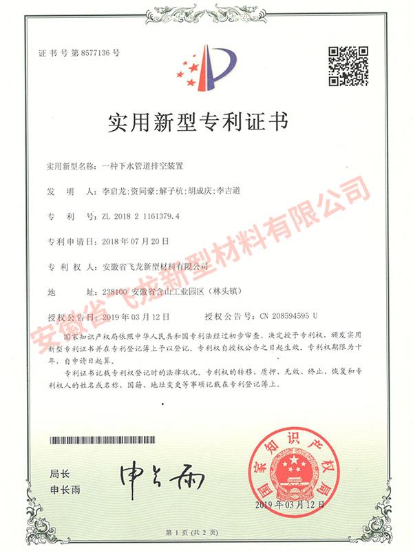 實(shí)用新型專利【一種下水管道排空裝置】